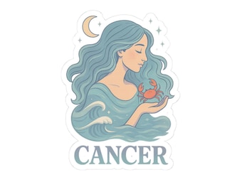 Cancer Zodiac Sticker, Astrology Lover Gift, Vinyl Decal