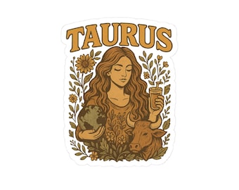 Taurus Zodiac Sticker, Astrology Lover Gift, Laptop Decal