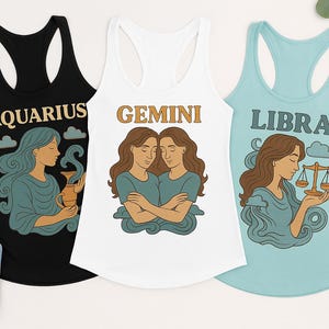 Gemini Racerback Tank Top: Astrology Zodiac Gift