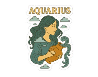 Adesivo zodiacale Acquario, arte dei portatori d'acqua, regalo di astrologia