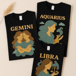 Gemini Astrology T-Shirt: Mirrored Zodiac Design