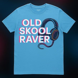 Retro Raver T-Shirt - Unisex DJ-Grafik-T-Shirt, Old Skool Vibe, Festival-Outfit, EDM-Liebhabergeschenk, alltägliche Freizeitkleidung