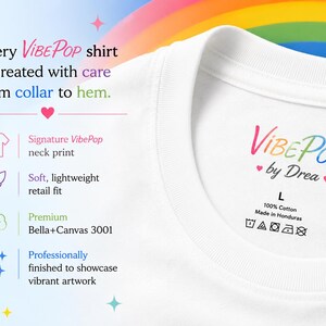 Retro Rainbow Girl Graphic Shirt | 80s Cartoon Style, Bella+Canvas Softshirt image 6