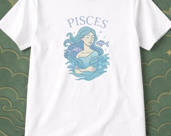 Pisces Zodiac Shirt | Dreamy Astrology Graphic Tee, Celestial Style