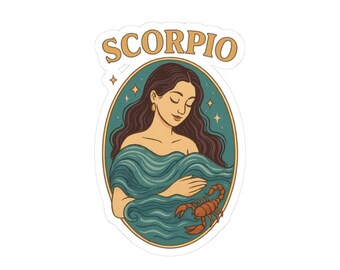 Skorpion Sternzeichen Aufkleber - Aquarell Astrologie Dekor
