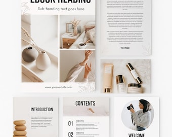 Bewerkbare e-boeksjabloon canva: 30 pagina's minimalistisch ontwerp (MRR)