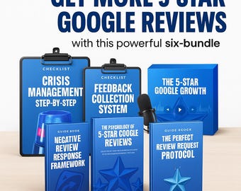Google Reviews Mastery-bundel: 6-in-1 gids voor 5-sterrenreputatie (digitale download)