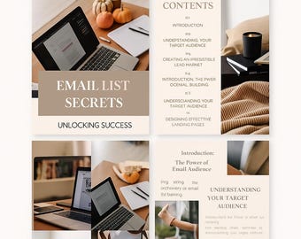 E-book met geheime e-maillijst (MRR): gids en sjablonen voor e-mailmarketing (digitale download, canva bewerkbaar)