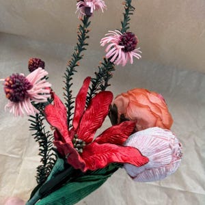 Preserved Flower Bouquet Handmade Arrangement - Daisies Roses Peonies Tulips - Eternal Wedding Flowers Gift Rustic Home Decor