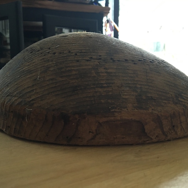 Vintage wooden hat block, hat form, hat blank, 1930s 1940s, page boy shape hat block, fascinator hat block, hat mould, hat parts