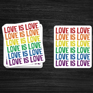 Love is Love Aufkleber, glücklicher PRIDE Aufkleber, lustiger Pride Monat, LGBTQ Geschenk, Gay Pride, Pride Ally, LGBT Geschenk, Laptop Aufkleber, Telefon Aufkleber