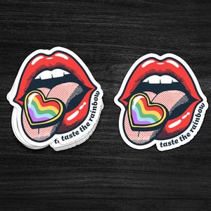 Pegatina "Saborea el arcoíris", pegatina "Feliz ORGULLO", pegatina divertida del Mes del Orgullo, regalo LGBTQ, Orgullo Gay, aliado del Orgullo, pegatina LGBT, portátil, teléfono