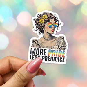 Adesivo Mais Orgulho Menos Preconceito: Adesivo para laptop LGBTQ Ally