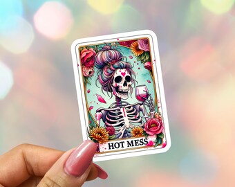 Vinylsticker Hot Mess Era: op tarot geïnspireerde laptopsticker