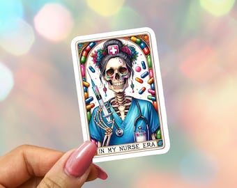 In My Nurse Era Vinyl Sticker: Nursing Tarot Inspired Laptop Decal