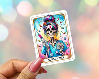 Nurse Vibes Vinyl Sticker: Nursing Tarot Inspired Laptop Decal
