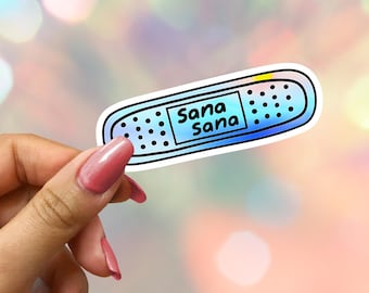 Sana Sana Spanische Bandaid Sticker: Spanische Selbstpflege Vinyl-Aufkleber