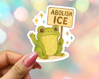 Abolish ICE Frog Sticker: Protest & Resistance Sticker, Laptop Decal