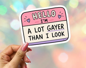 Hello, I'm Gay Pride Sticker: Fun Queer LGBTQ Ally Laptop Decal