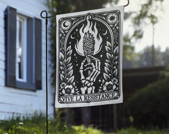 Vive La Resistance Garden Flag: Double-Sided Tarot Inspired Political, Anti Trump Yard Banner