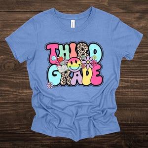 Retro 3rd Grade First Day of School Shirt: Groovy Flower Child Back to School
