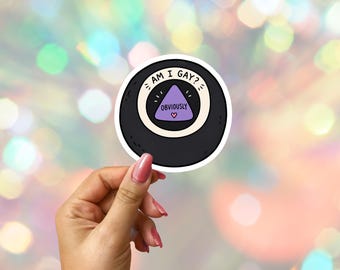 Magic 8-Ball Pride Sticker: Am I Gay, Obviously, LGBTQ Ally Laptop Decal
