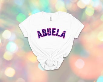 Abuela T-Shirt: Latina Grandma Gift, Mexican Embroidered Effect Tee