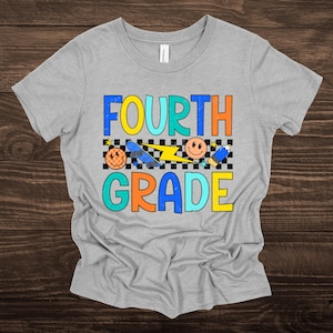 Retro 4th Grade First Day of School Shirt, Boys Back to School Tee, Boys Retro Fourth Grade T-Shirt, 4th Grade Shirts, Students Shirt