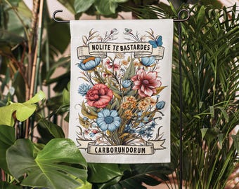 Vintage Nolite Te Bastardes Carborundorum Garden Flag: Subtle Political Floral Yard Banner