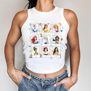 Camiseta de acuarela de las princesas Disney: Cenicienta, Bella, Rapunzel, Elsa, Blancanieves, Ariel, Elsa, Disneyworld, regalo de Disneyland.
