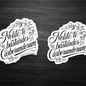 Nolite Te Bastardes carborundorum sticker, Don't Let Bastards Grind You Down, subtiel feministe, vrouwenrechten, Handmaid's Tale, FDT, 8647