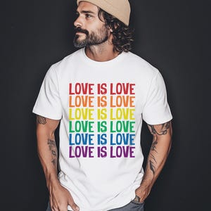 Love is Love Rainbow Pride T-Shirt - LGBTQ Ally Tee