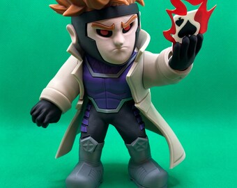 Figura impressa em 3D do Gambit dos X-Men – Colecionável inspirado na Marvel – Estátua de arte de fã