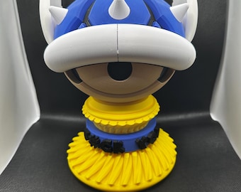 Troféu em forma de concha azul - impresso em 3D - item de colecionador para gamers