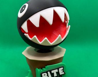 Chain Chomp Bobblehead Figure | 3D Printed Mario Desk Toy, Gamer Collectible