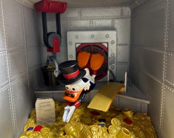 3D Printed Scrooge McDuck Money Vault Diorama  Fan Art Collectible