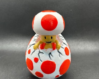 Figura de sapo nascendo, impressa em 3D – Colecionável da Nintendo pintado à mão