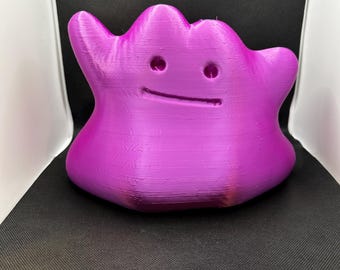 Figura impressa em 3D do Pokémon Ditto | Colecionável fofo do Ditto | Decoração para mesa de jogos | Presente para fã de Pokémon | Figura de exibição de anime