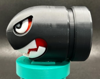 Figura coleccionable de Bullet Bill impresa en 3D – Juego de Mario
