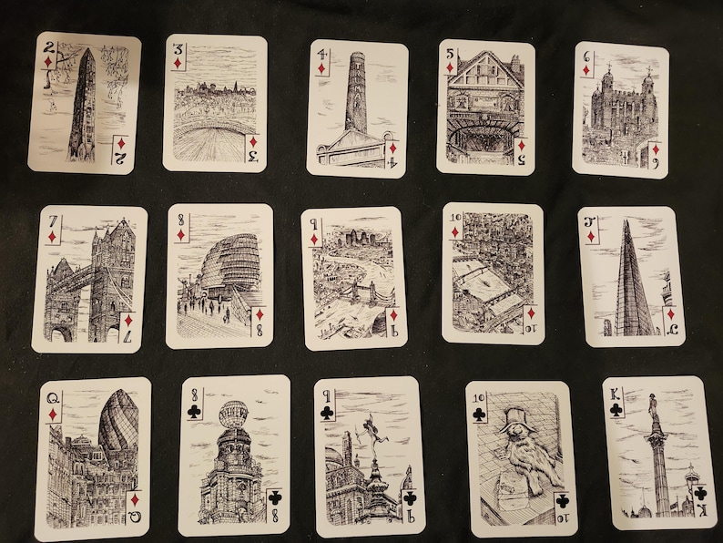 London Illustrated Playing Cards Etsy