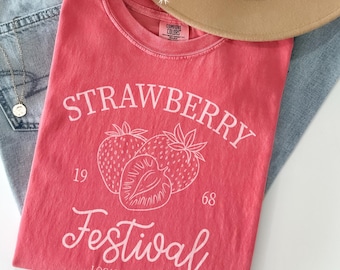 Erdbeere Vintage Comfort Colors® Shirt, Erdbeer Festival Cottagecore Shirt, Erdbeere Comfort Colors® T-Shirt, Sommerfrucht Erdbeere T-Shirt