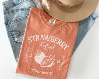 Erdbeere Vintage Comfort Colors® Shirt, Erdbeer Festival Cottagecore Shirt, Erdbeere Comfort Colors® T-Shirt