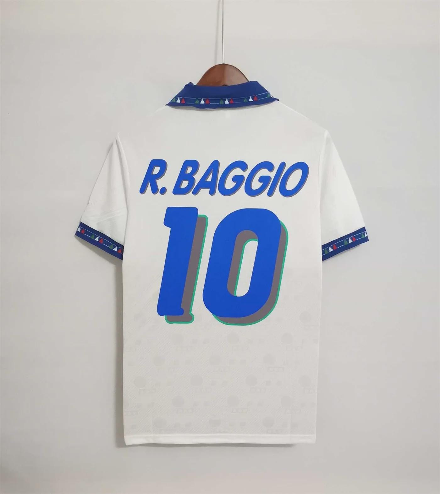 R. Baggio サイン入りユニフォーム 1994年モデル バッジョ直筆サイン入りイタリア代表1994復刻版ホーム
