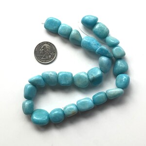 Blue Magnesite Chunky Beads Rustic Gemstone Beads Craft Supplies Jewelry Making Full Strand 15&quot;