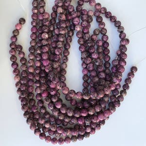 Pinkish Purple Kiwi Jasper, Round Bead, Gemstone Beads, Jewelry Design, Full Strand, Jewelry Making Bead, Bead Supply, Jasper Beads, 10mm