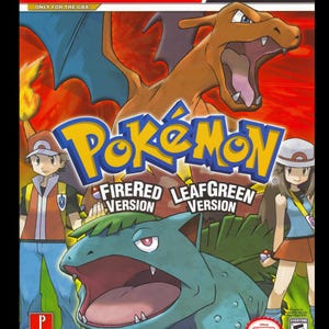 May include: A Prima official game guide for Pokémon FireRed and LeafGreen versions for the Game Boy Advance. The cover features Charizard, Venusaur, and two trainers against a red background with text detailing berries, maps, and Pokémon.