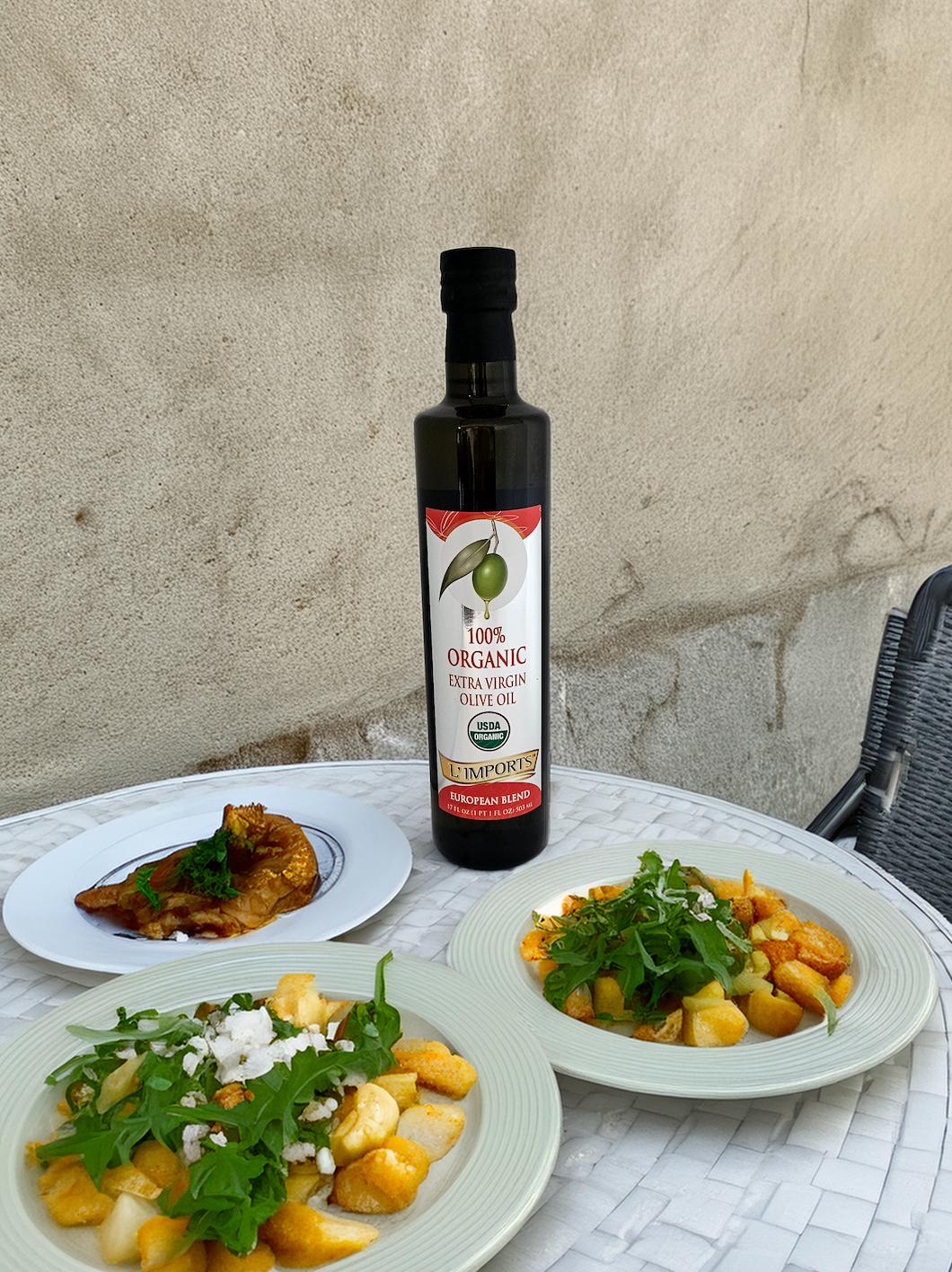 Aceite de oliva virgen extra orgánico de mezcla europea: Aceite de oliva virgen extra prensado en frío