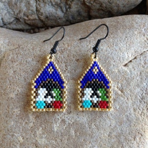 Christmas Nativity Peyote Beaded Earrings