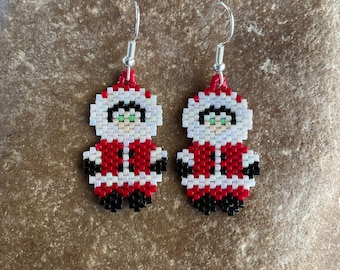 Red Eskimo Beaded Earrings