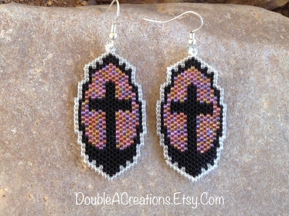 Pink cross shop earrings